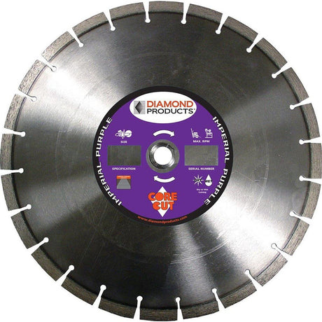 Diamond Products 78976 14" Imperial Purple High Speed Dry Segmented Rim Diamond Blade HI14125U