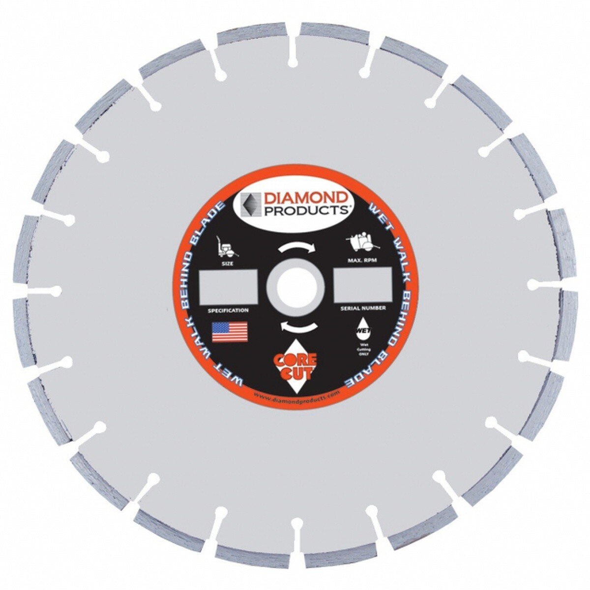 Diamond Products 86523 Super Premium 24" x 0.165" Diamond Saw Blade for Cured Concrete