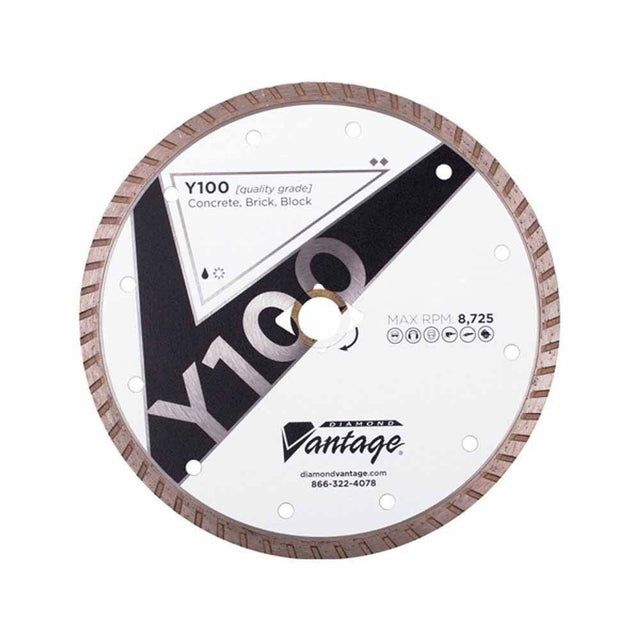 Diamond Vantage 0709UDZBY1-2 7 in. x 0.095 in. General Purpose Turbo Rim Diamond Blade for Concrete, Masonry (Universal Arbor)