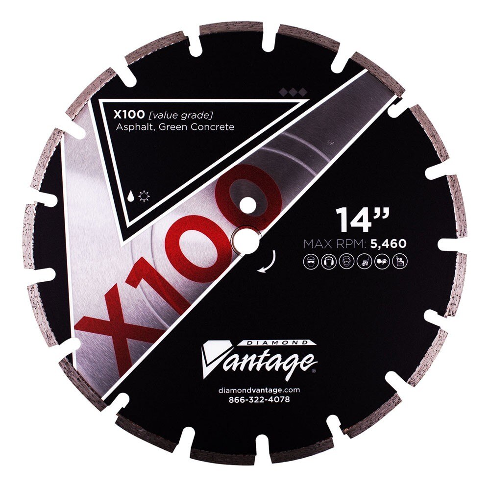 Diamond Vantage 1411EX1-4 14" X .110" X 1/20mm Asphalt, Segmented Blade