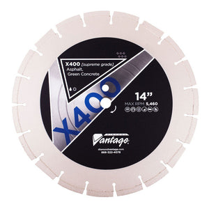 Diamond Vantage 1412EX4-4 14" X .125" X 1/20mm Asphalt, Supreme Grade, Segmented Blade