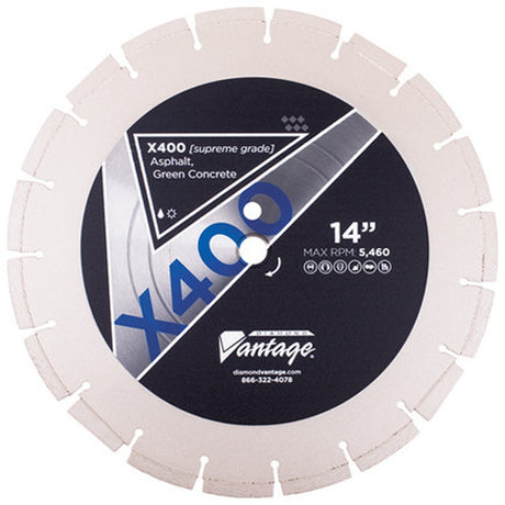 Diamond Vantage 2012EX4-4 X400 20" x 0.125" x 1" Supreme Grade Segmented Asphalt Blade