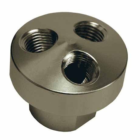 Dixon D3404 Aluminum 3 in 1 Manifold - One 1/4" NPT Inlet - Three 1/4" NPT Outlets