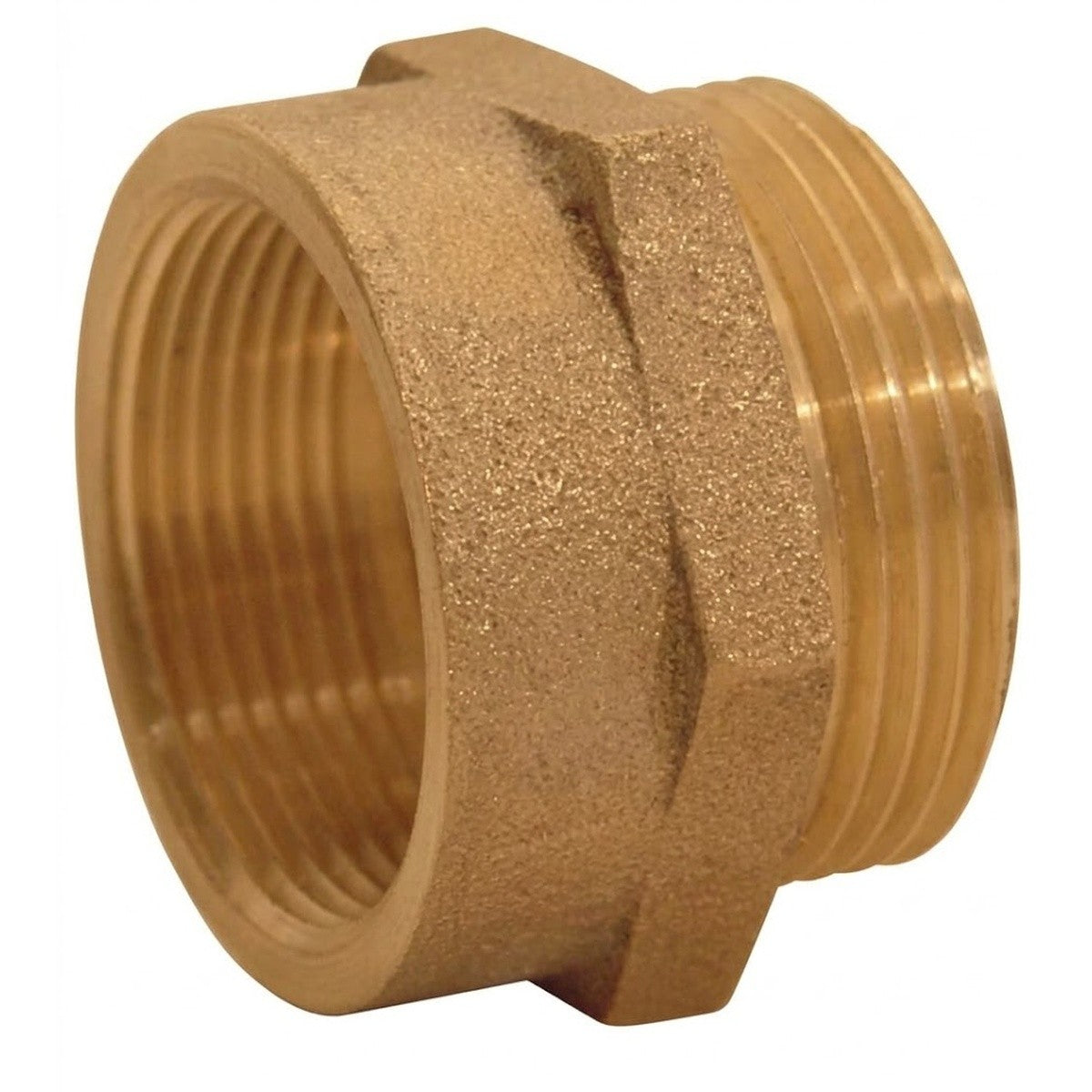Dixon FM25F25F 2-1/2" Female x 2-1/2" Male NST Cast Brass Hex Nipple