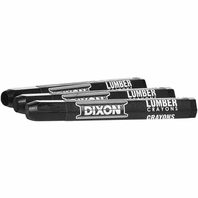 Dixon Ticonderoga X49400 Lumber Crayon - Hex 4-1/2 inch x 1/2 inch - Black (12 Count)