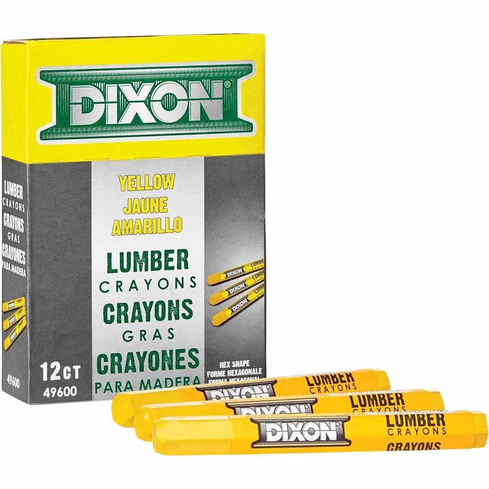 Dixon Ticonderoga X49600 Lumber Crayon Hex 4-1/2 x 1/2 Yellow - 2