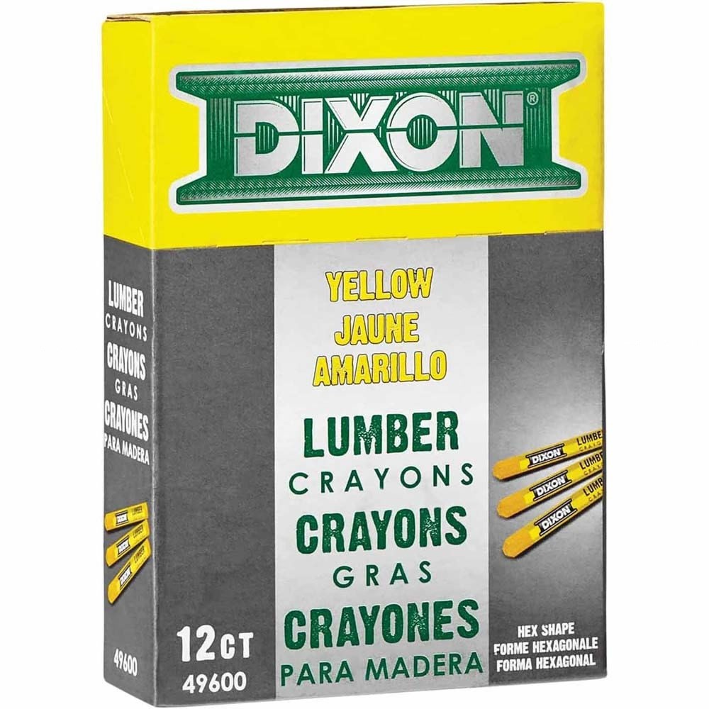 Dixon Ticonderoga X49600 Lumber Crayon Hex 4-1/2 x 1/2 Yellow - 3