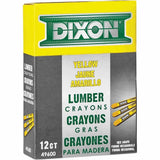 Dixon Ticonderoga X49600 Lumber Crayon Hex 4-1/2 x 1/2 Yellow - 3