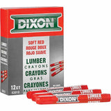Dixon Ticonderoga X52000 Lumber Crayon Hex 4-1/2 in. x 1/2 in. Red (12 Count)