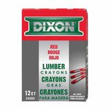 Dixon Ticonderoga X52000 Lumber Crayon Hex 4-1/2 in. x 1/2 in. Red (12 Count) - 3