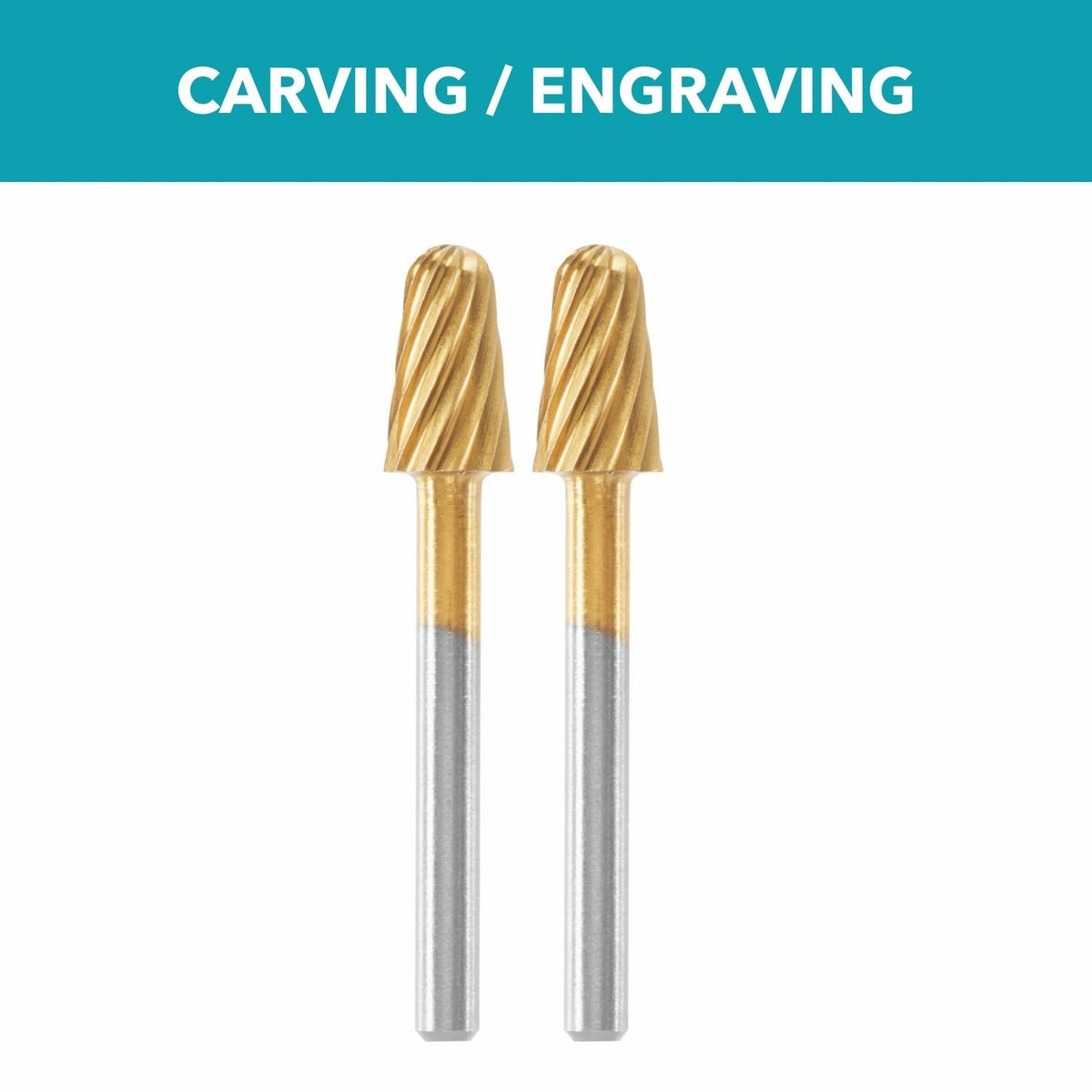 Dremel 117HP 1/4" Max Life Ball Nose Rotary Carving and Engraving Bit (2 Pack) - 2