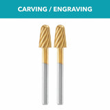 Dremel 117HP 1/4" Max Life Ball Nose Rotary Carving and Engraving Bit (2 Pack) - 2