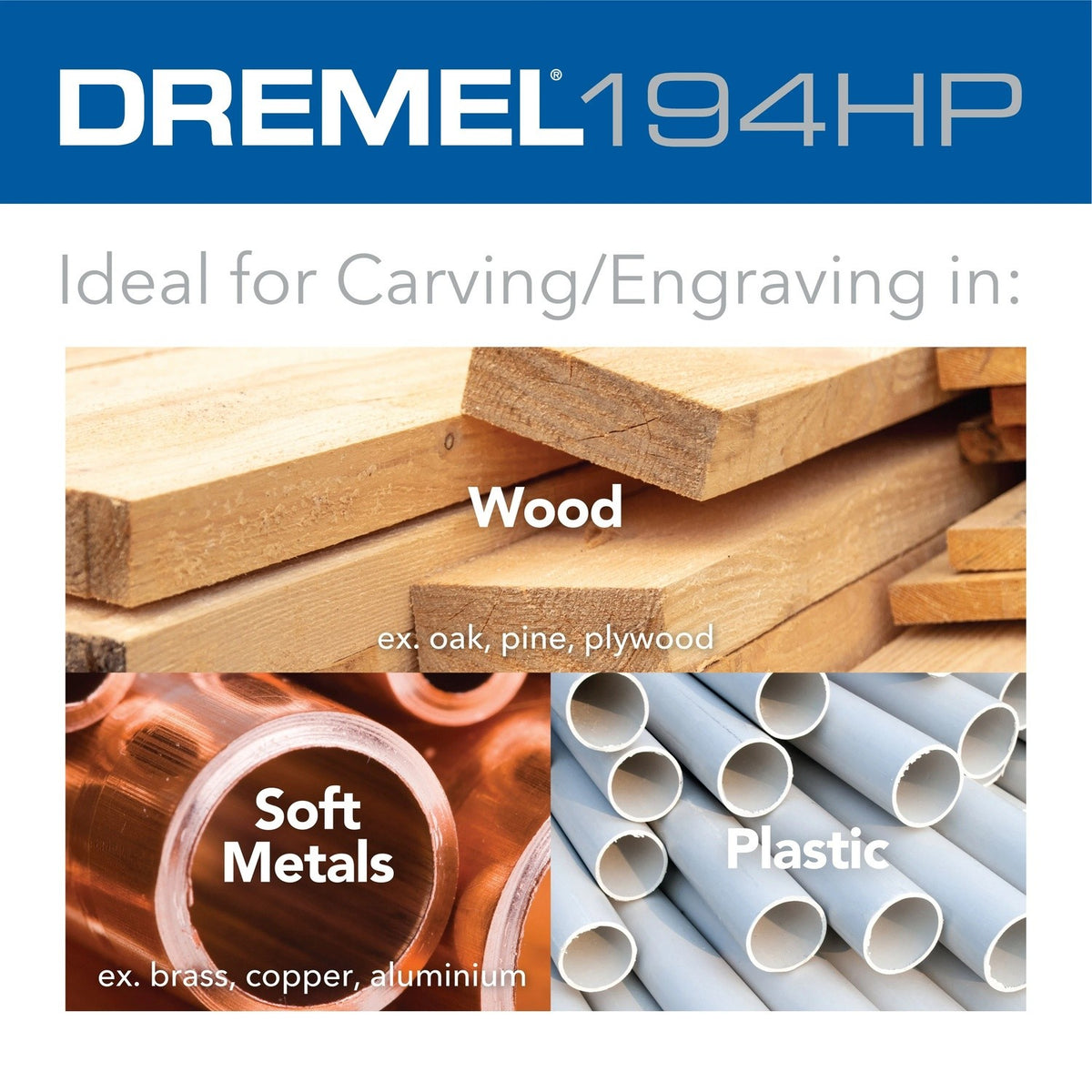Dremel 194HP 1/8" Cylinder High Performance Rotary Carving Bit (2 Pack) - 5