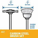 Dremel 447 Carbon Steel Brush Set for Cleaning and Polishing Hard to Reach Areas