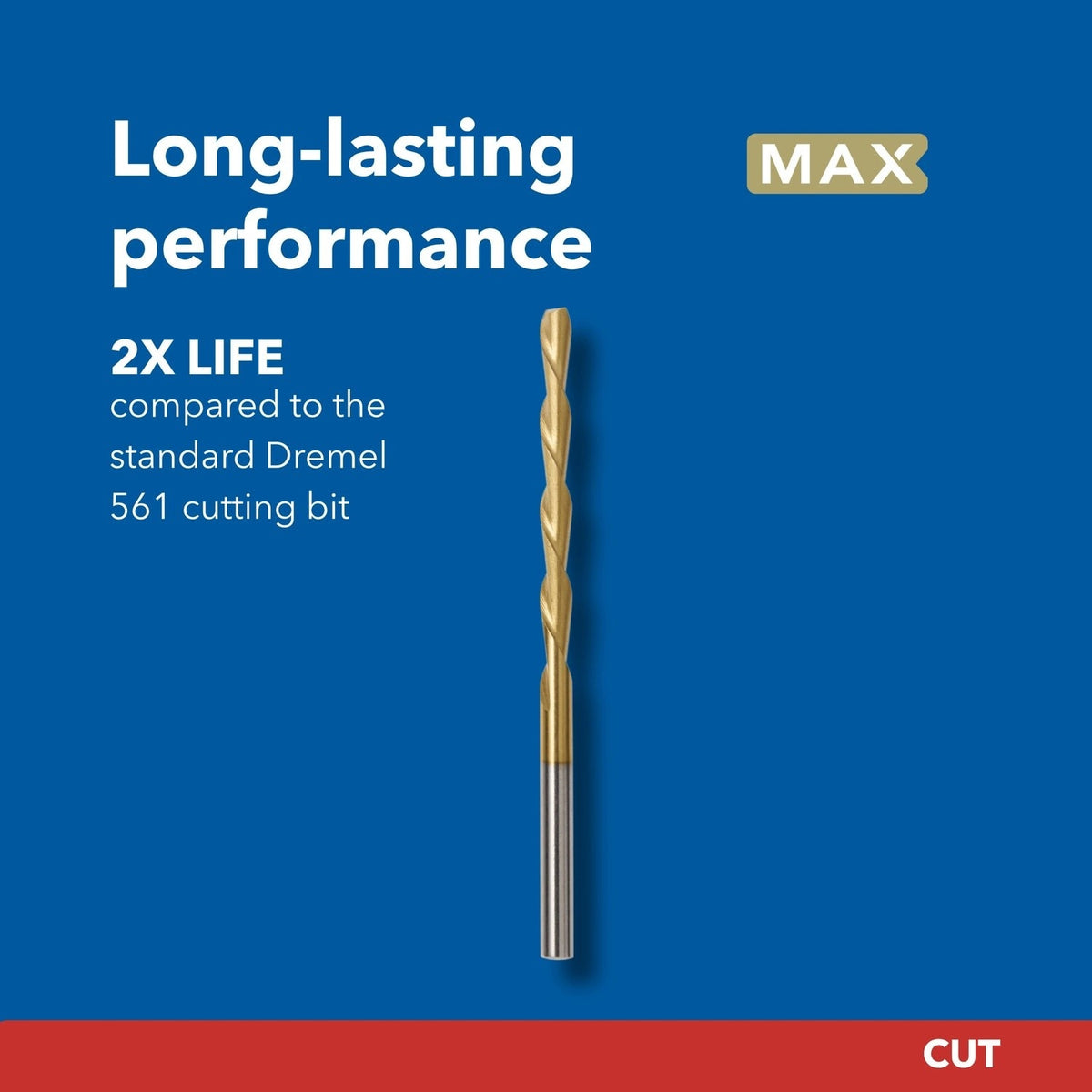 Dremel 561HP 1/8" Max Life Multipurpose Cutting Bit for Wood Plastic Metal and Drywall - 2