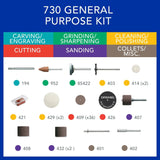 Dremel 730-01 General Purpose Rotary Tool Accessory Micro Kit with 1/8" Standard Shank (52 Pack) - 2