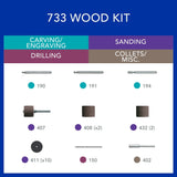Dremel 733-01 Wood Working Accessory Kit for Rotary Tools with 1/8" Shank (20 Pack) - 3
