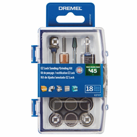Dremel EZ727-01 EZ Lock Sanding and Grinding Accessory Micro Kit for Rotary Tools (18 Pack)