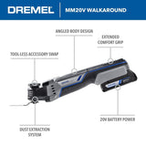 Dremel MM20V-01 20V Max Cordless Oscillating 1 Battery Tool Kit with 5 Accessories - 2