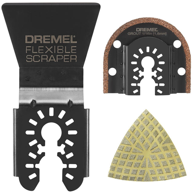 Dremel MM515U Tile Accessory Set with Grout Blade Flexible Scraper and Diamond Paper (3 Pack)