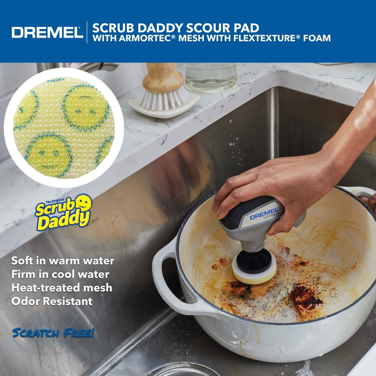 Dremel PC360-5 Scrub Daddy Cleaning Pad Variety Pack for Versa Power Cleaning Tool (5 pack) - 4