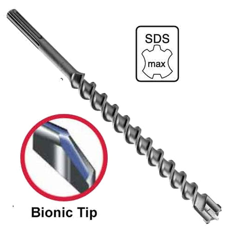 Dril Tec SM-075-801 1/2 in x 30-1/2 in x 36 in Carbide SDS Max Rotary Hammer Bit with Bionic Cutter