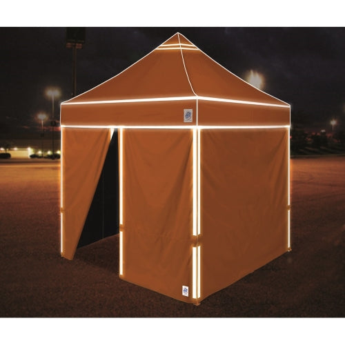 E-Z UP HV910BORVP Orange Hi-Viz 10'x10' Shelter Value Pack w/3 Walls, 1 Mid Zip