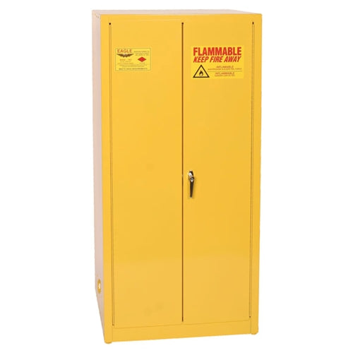 Eagle 1962 Flammable Liquid Safety Storage Cabinet, 60 Gal. Yellow, Two Door, Manual Close