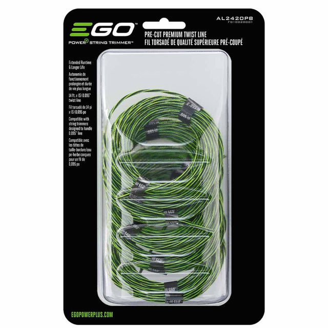 EGO AL2420PB Pre-Cut Premium Twist Line for String Trimmer, Green