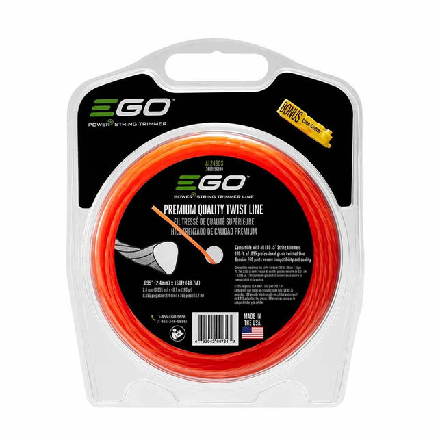 EGO AL2450S 0.095" Premium Quality Twist Line for EGO 15-Inch String Trimmer, Orange