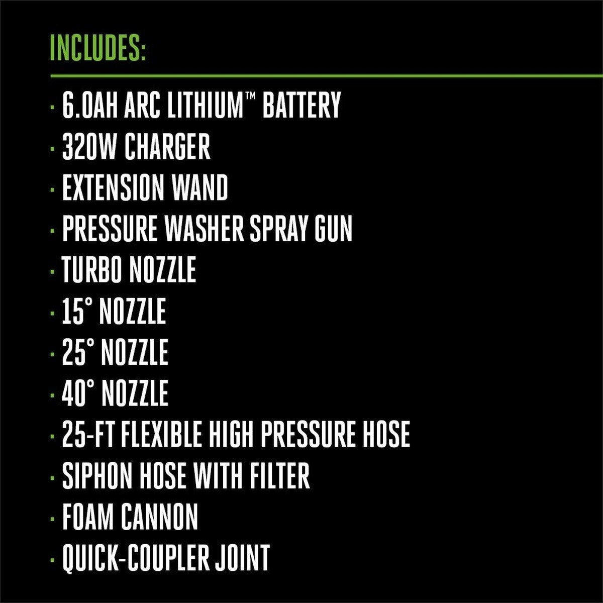 EGO HPW2105 2100 PSI 1.2 GPM Compact Pressure Washer Kit with 6.0Ah Battery and 320W Charger - 3