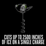 EGO IG0800 Ice Auger Bare Tool with 8 in. Ice Auger Drill Bit - 5