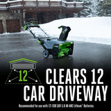 EGO SNT2121 21" Peak Power Snow Blower Kit with Steel Auger, Two 4.0Ah Batteries, 320W Charger and Skid Shoes - 5