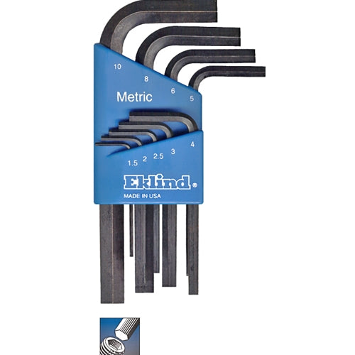 Eklind 10509 Eklind 9 pc Short Series Hex-L Key Set with Holder, 1.5mm - 10mm