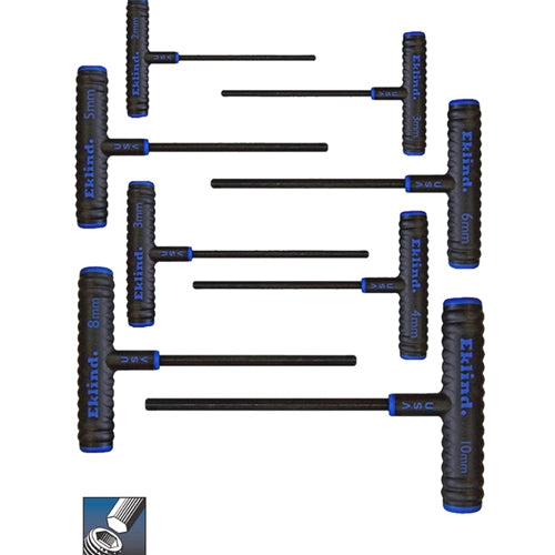 Eklind 64608 Eklind 8 Piece 6" T-Handle Hex Key Set with Pouch, 2mm - 10mm