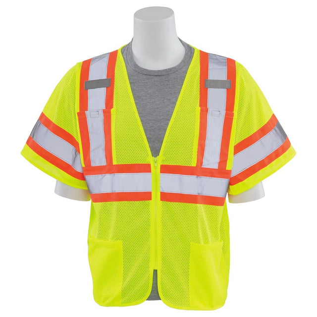 ERB Safety 62150 Class 3 Hi Viz Lime Mesh Safety Vest