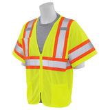 ERB Safety 62150 Class 3 Hi Viz Lime Mesh Safety Vest - 3