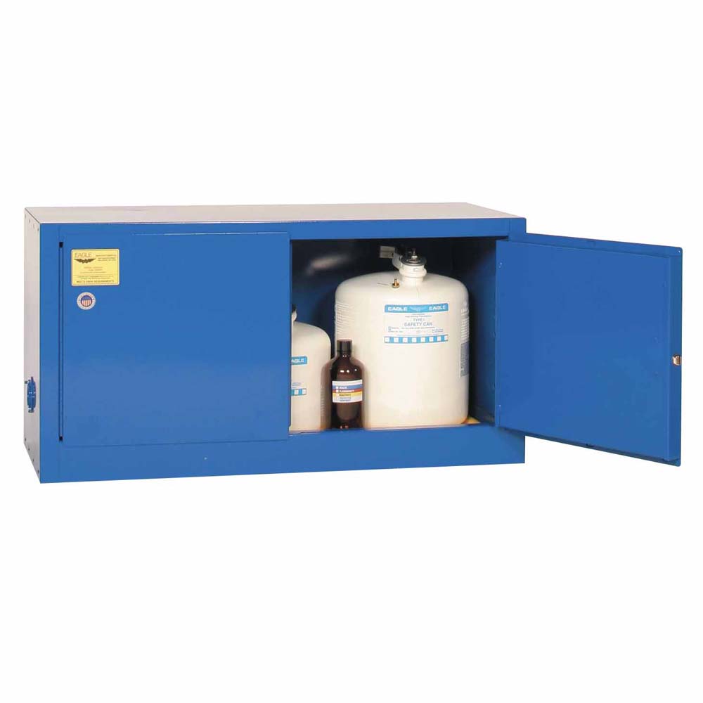 Eagle ADDCRAX 15 Gallon 2 Door, 1 Shelf, Manual Close, Metal Acid and Corrosive Safety Cabinet, 2 Door, Blue - 2