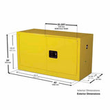 Eagle ADDCRAX 15 Gallon 2 Door, 1 Shelf, Manual Close, Metal Acid and Corrosive Safety Cabinet, 2 Door, Blue - 3
