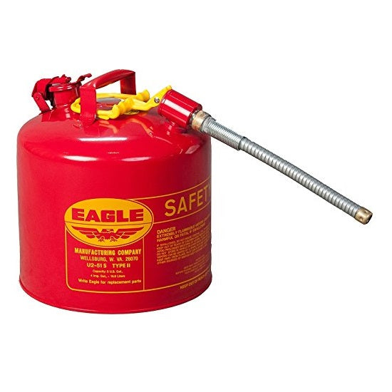 Eagle U2-51-S Red Type II Safety Can with 7/8" O.D. Flex Spout