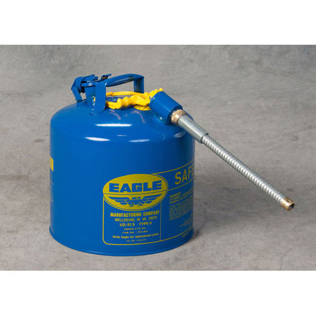 Eagle U251SB Type II Safety Can, 5 Gal. Blue with 7/8" O.D. Flex Spout