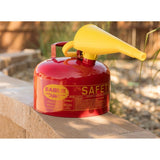 Eagle UI-25-FS Type I Steel Safety Can for Flammables with Funnel and Flame Arrester, 2.5 Gallon, 10" H x 11.25" OD, Red - 6