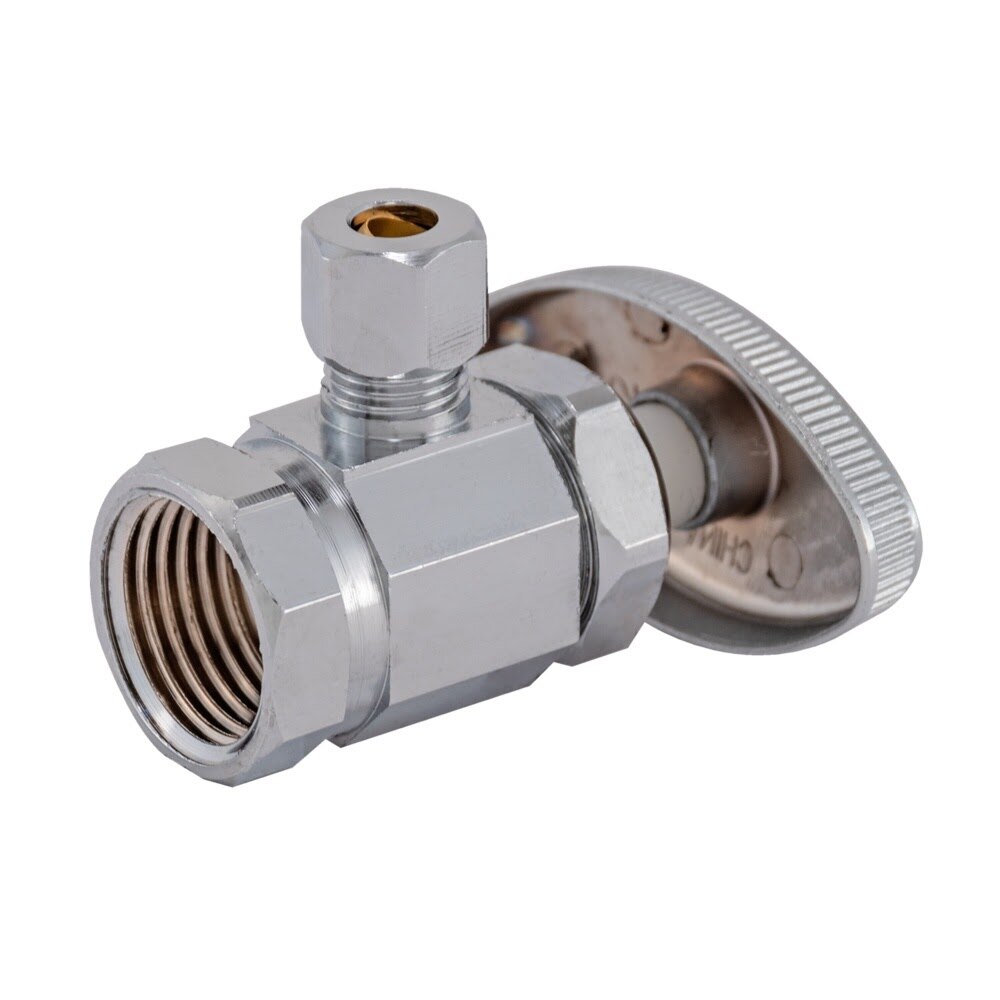 Eastman 04129LF 1/4 in. OD x 1/2 in. FIP Chrome Plated Multi Turn Angle Stop Valve - 2