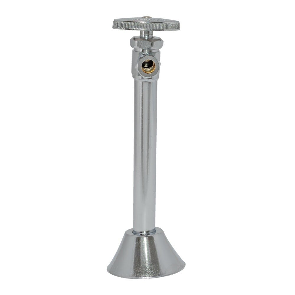 Eastman 04182LF 3/8 in. OD x 1/2 in. Brass Sweat Multi-Turn Angle Stop Valve with 5 in. Extension Tube - 2
