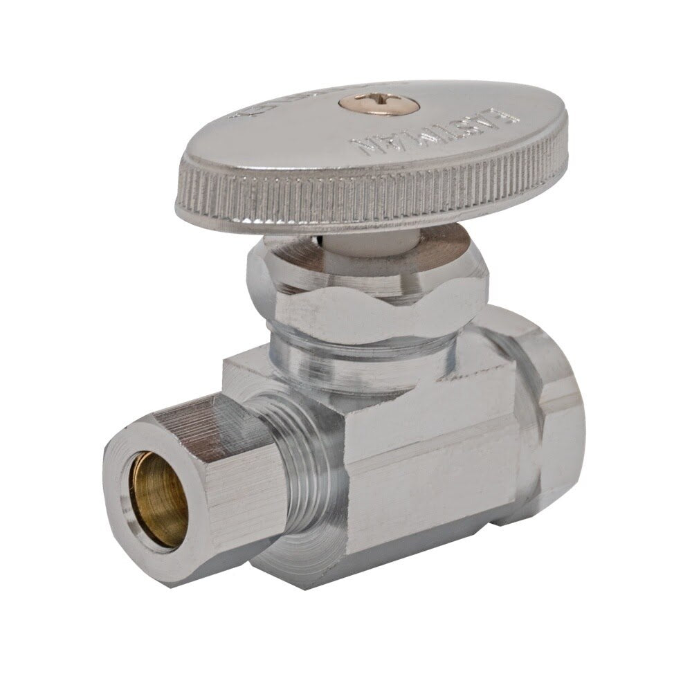 Eastman 04318LF 3/8 in. OD x 3/8 in. FIP Chrome Plated Straight Multiturn Stop Valve