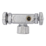 Eastman 04325LF 3/8 in. OD x 3/8 in. OD x 1/2 in. FIP Multi Turn Dual Outlet Stop Valve - 3