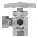 Eastman 04326LF 3/8 in. OD x 3/8 in. OD x 1/2 in. FIP Multi-Turn Dual Outlet Angle Stop Valve - 3