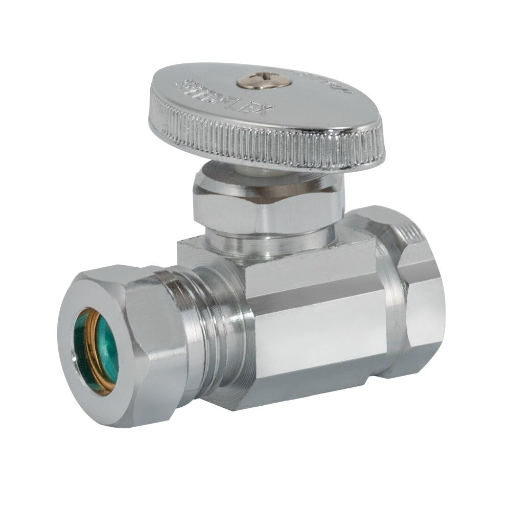Eastman 04327LF 7/16 in. or 1/2 in. Slip Joint x 1/2 in. FIP Straight Multi Turn Stop Valve