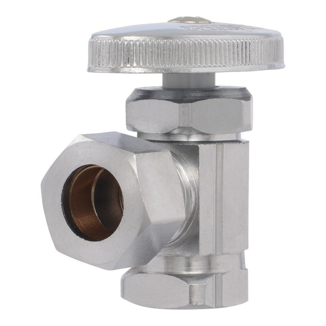 Eastman 04336LF 1/2 in. OD x 3/8 in. FIP Chrome-Plated Multi-Turn Angle Stop Valve