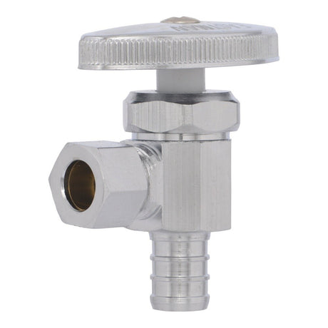 Eastman 04341LF 3/8 in OD x 1/2 in PEX Multi-Turn Angle Stop Valve